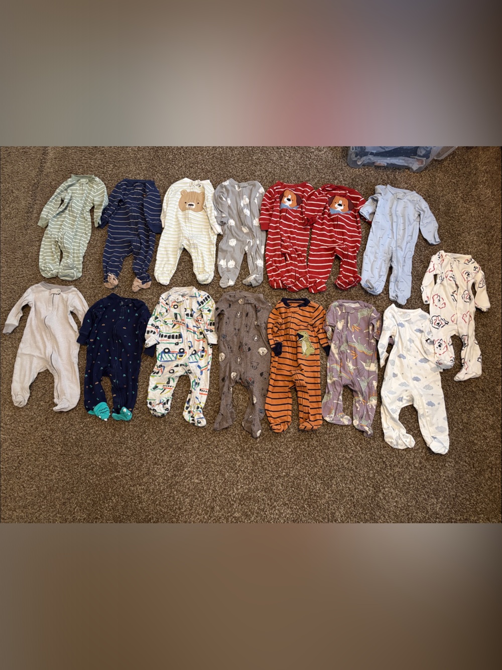 Carter's Multi-Color Baby Footed One-Piece Sleepers (Lot)